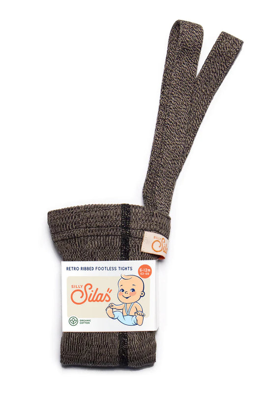 Silly Silas Footless Cotton Tights - Licorice Peanut