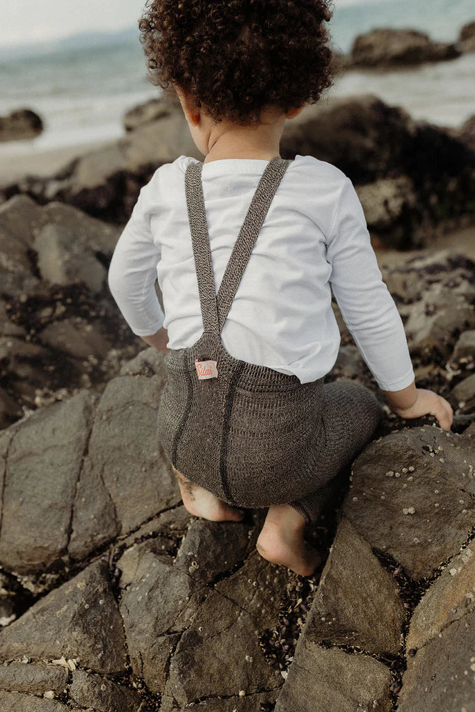 Silly Silas Footless Cotton Tights - Licorice Peanut