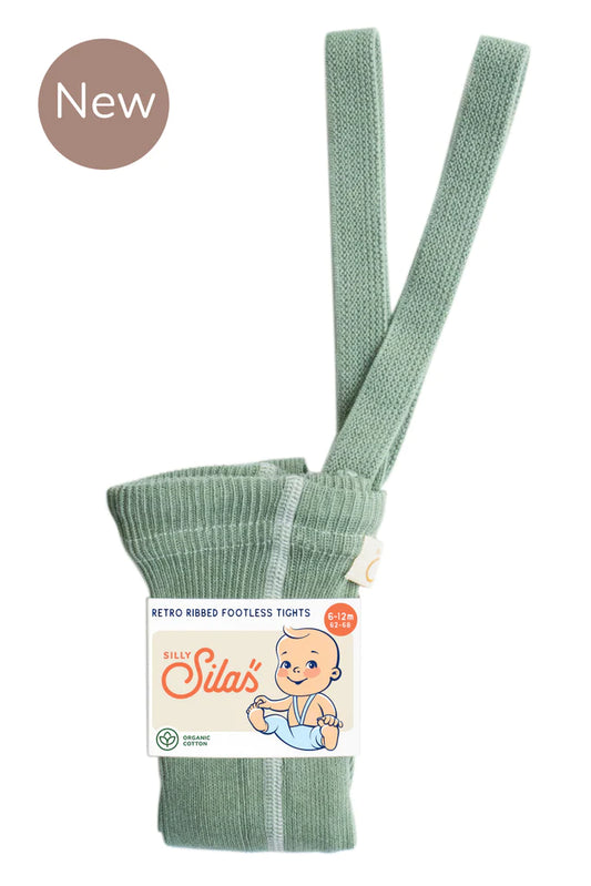 Silly Silas Footless Cotton Tights - Matcha Oat Latte