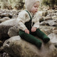 Silly Silas Teddy Warmy Footed Cotton Tights - Dark Forest Green