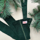 Silly Silas Teddy Warmy Footed Cotton Tights - Dark Forest Green