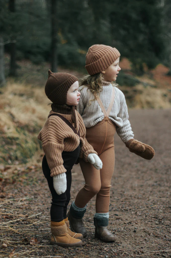 Silly Silas Wooly Footless Tights - Cappuccino Brown