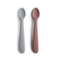Silicone Feeding Spoons 2 Pack - Stone/Cloudy Mauve