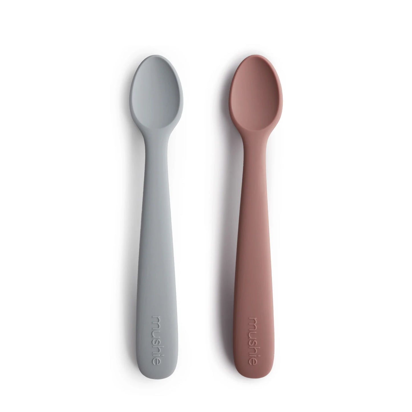 Silicone Feeding Spoons 2 Pack - Stone/Cloudy Mauve