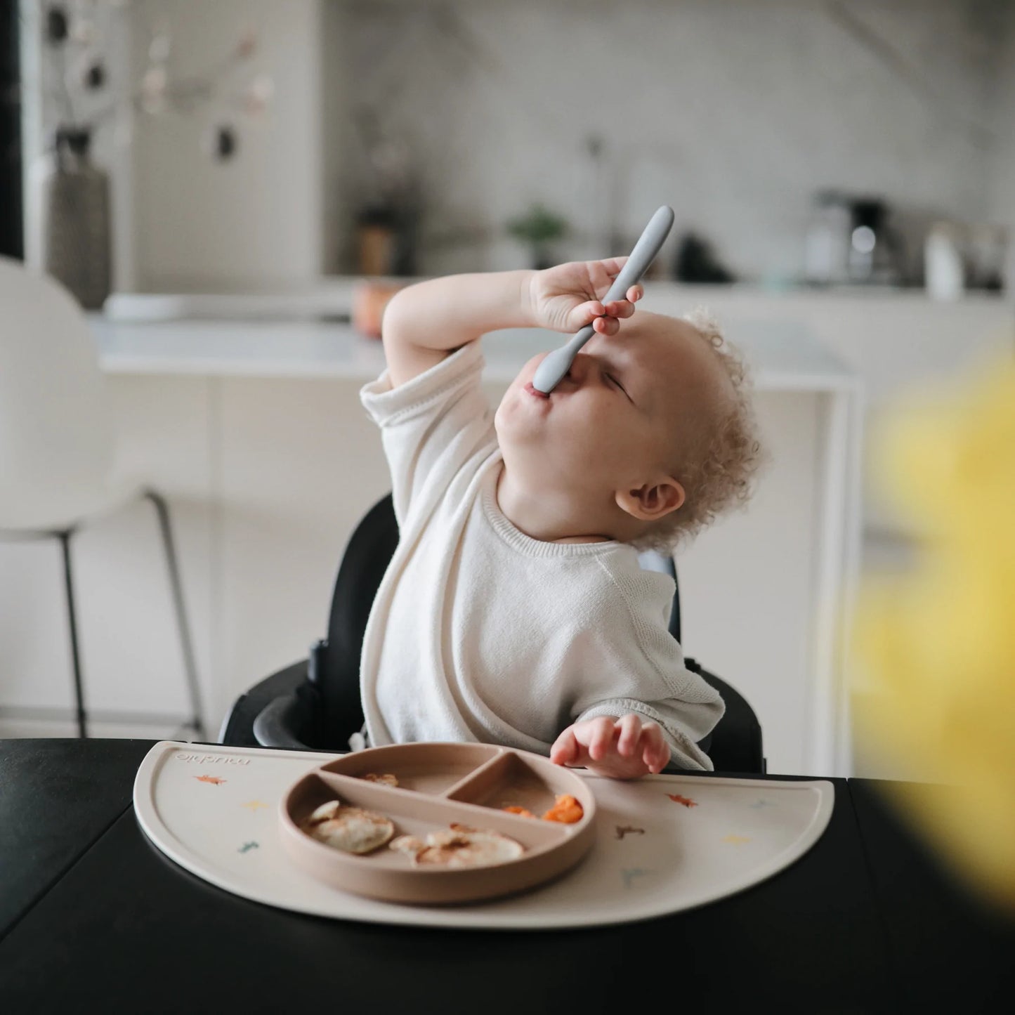 Silicone Feeding Spoons 2 Pack - Stone/Cloudy Mauve