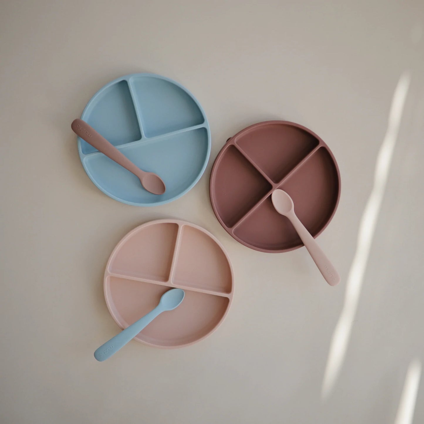 Silicone Feeding Spoons 2 Pack - Stone/Cloudy Mauve