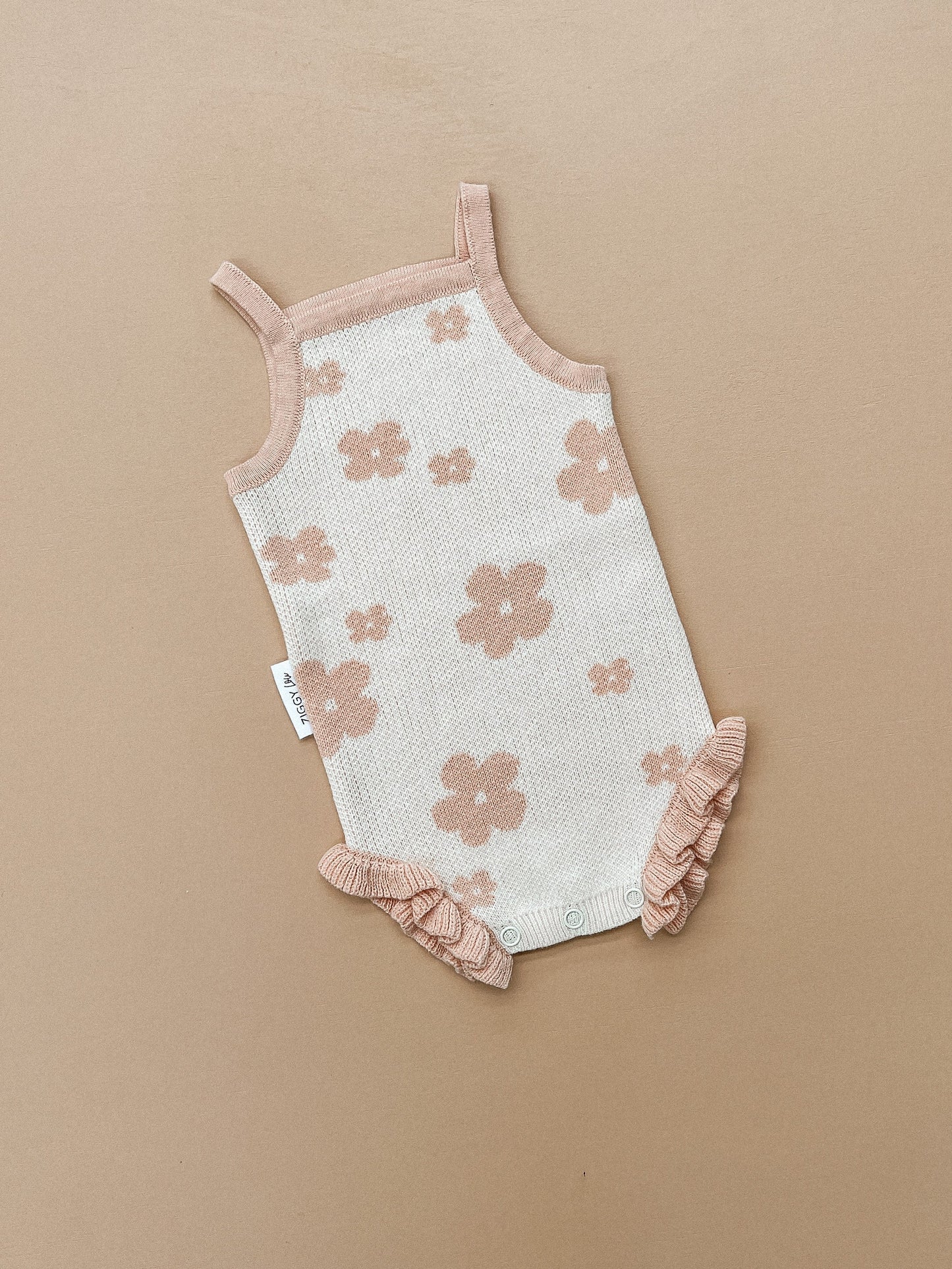 Ziggy Lou Knitted Frill Bodysuit - Bloom (Coral)