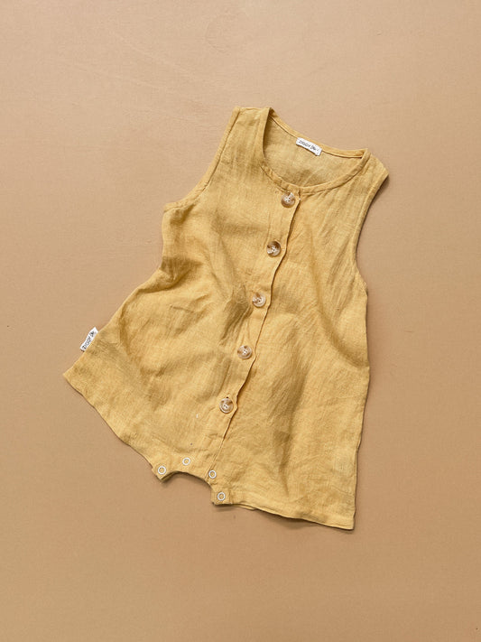 Ziggy Lou Linen Romper - Lemon