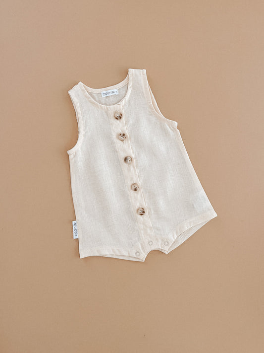 Ziggy Lou Linen Romper - Oat