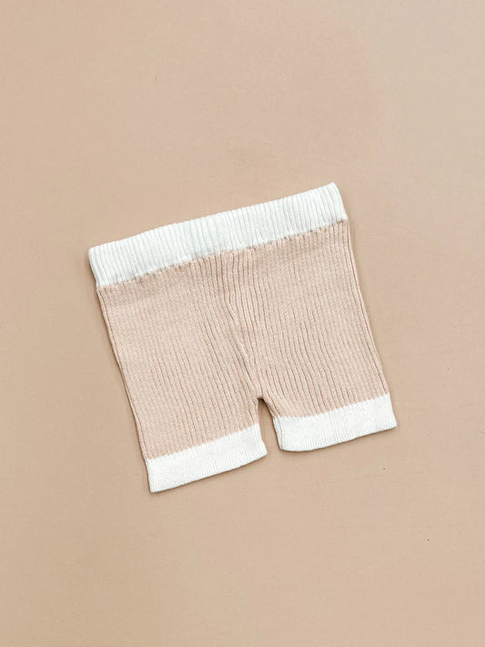 Ziggy Lou Knitted Ribbed Bike Shorts - Peach