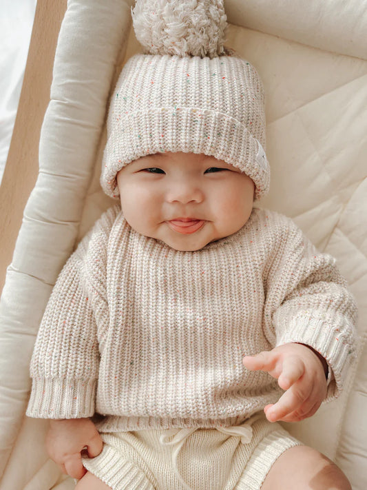 Ziggy Lou Knitted Jumper - Oatmeal Fleck