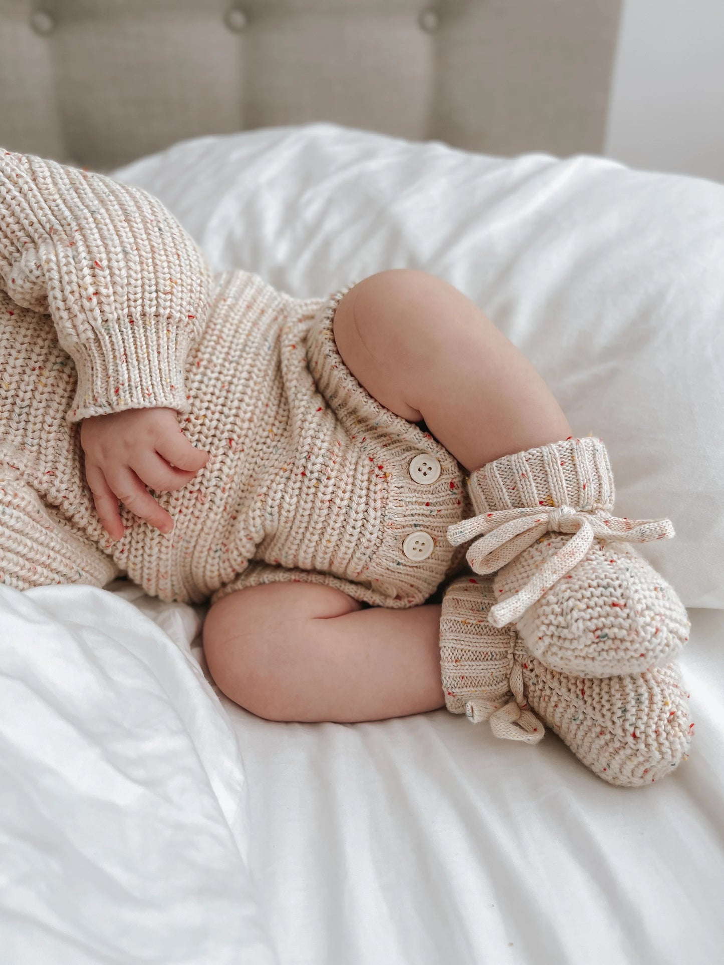 Ziggy Lou Booties - Oatmeal Fleck