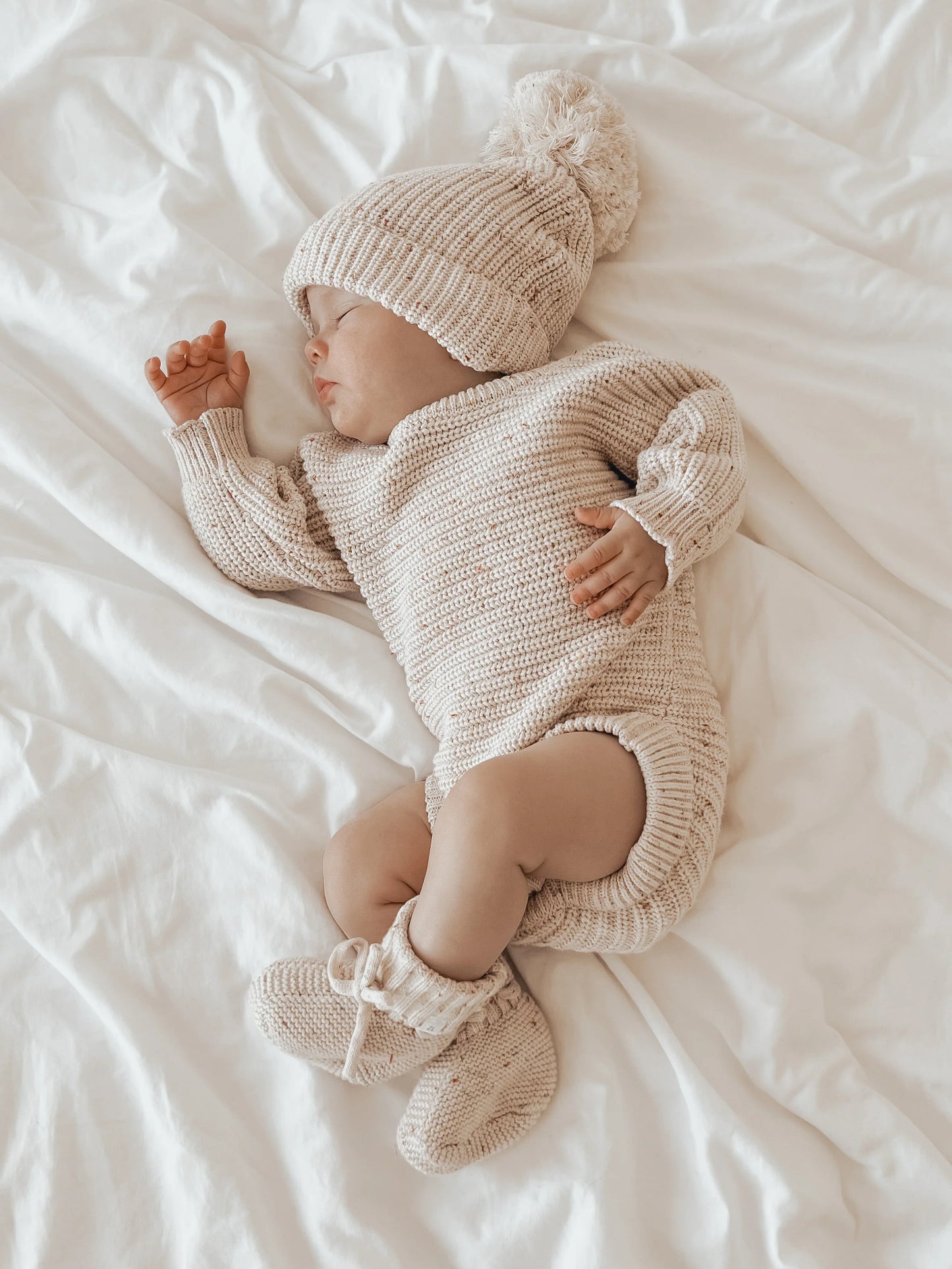 Ziggy Lou Booties - Oatmeal Fleck