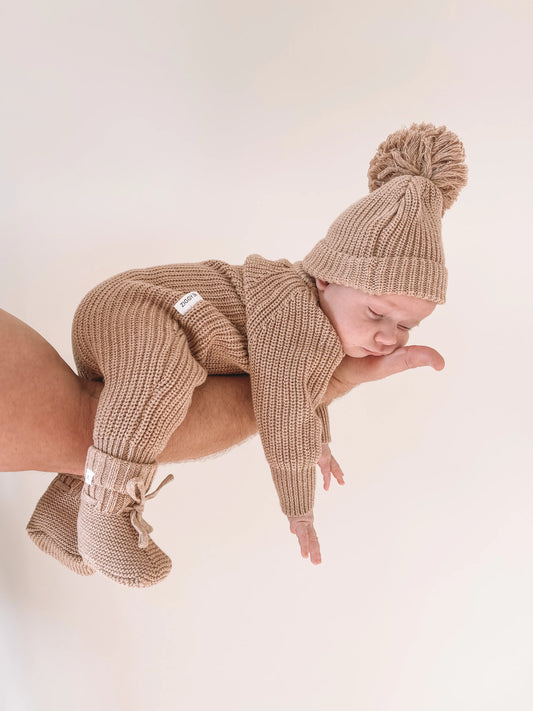 Ziggy Lou Classic Knit Romper - Fawn