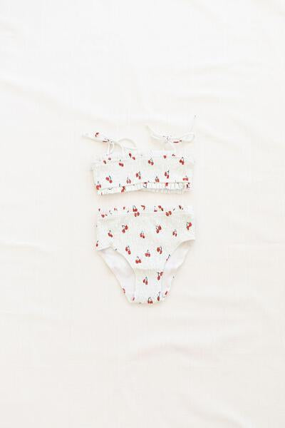 Fin & Vince Smocked Bikini - Cherry