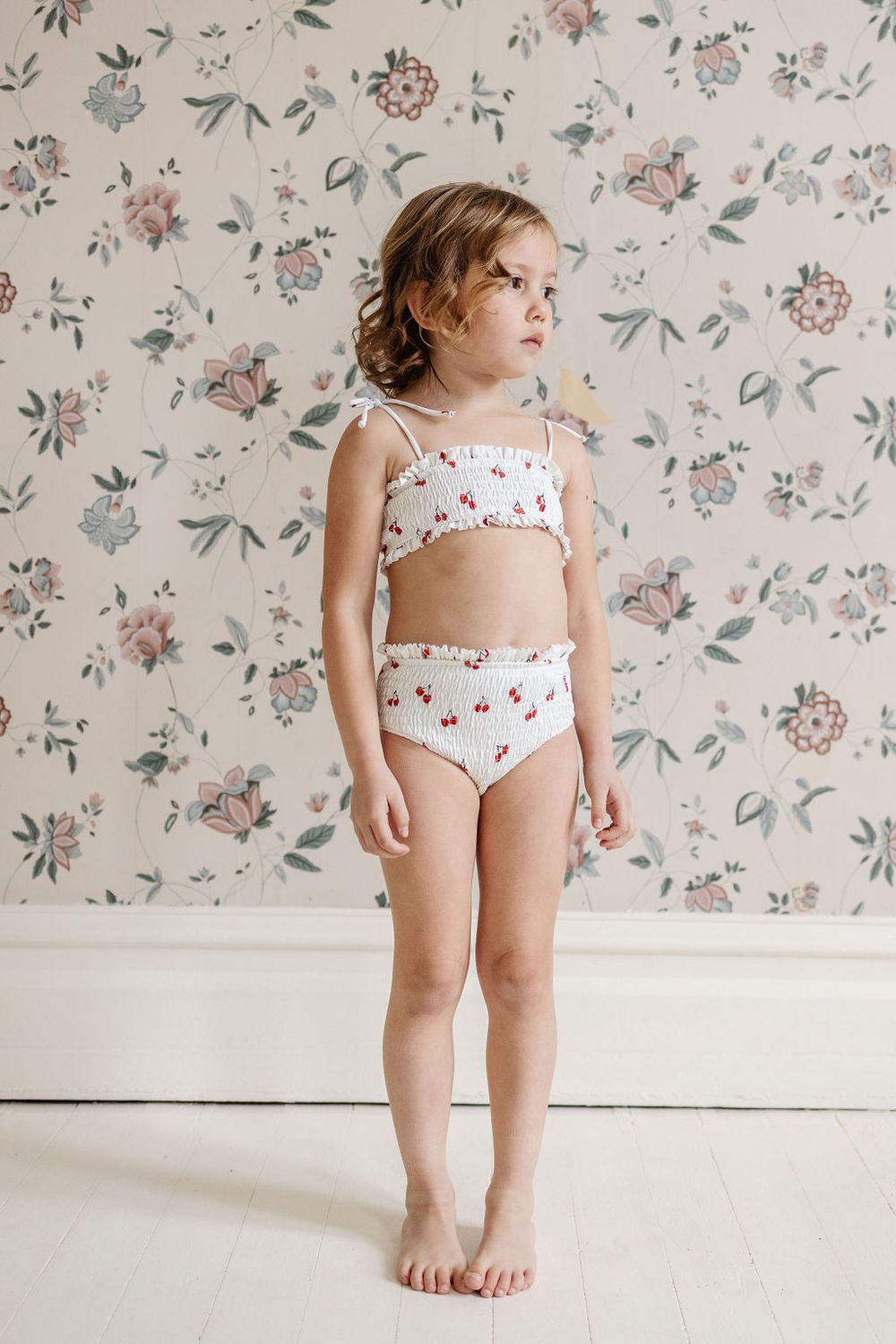 Fin & Vince Smocked Bikini - Cherry