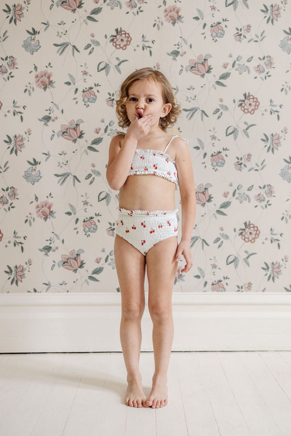 Fin & Vince Smocked Bikini - Cherry