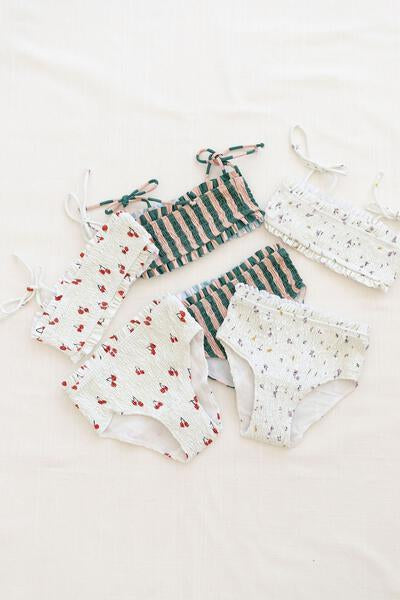 Fin & Vince Smocked Bikini - Cherry