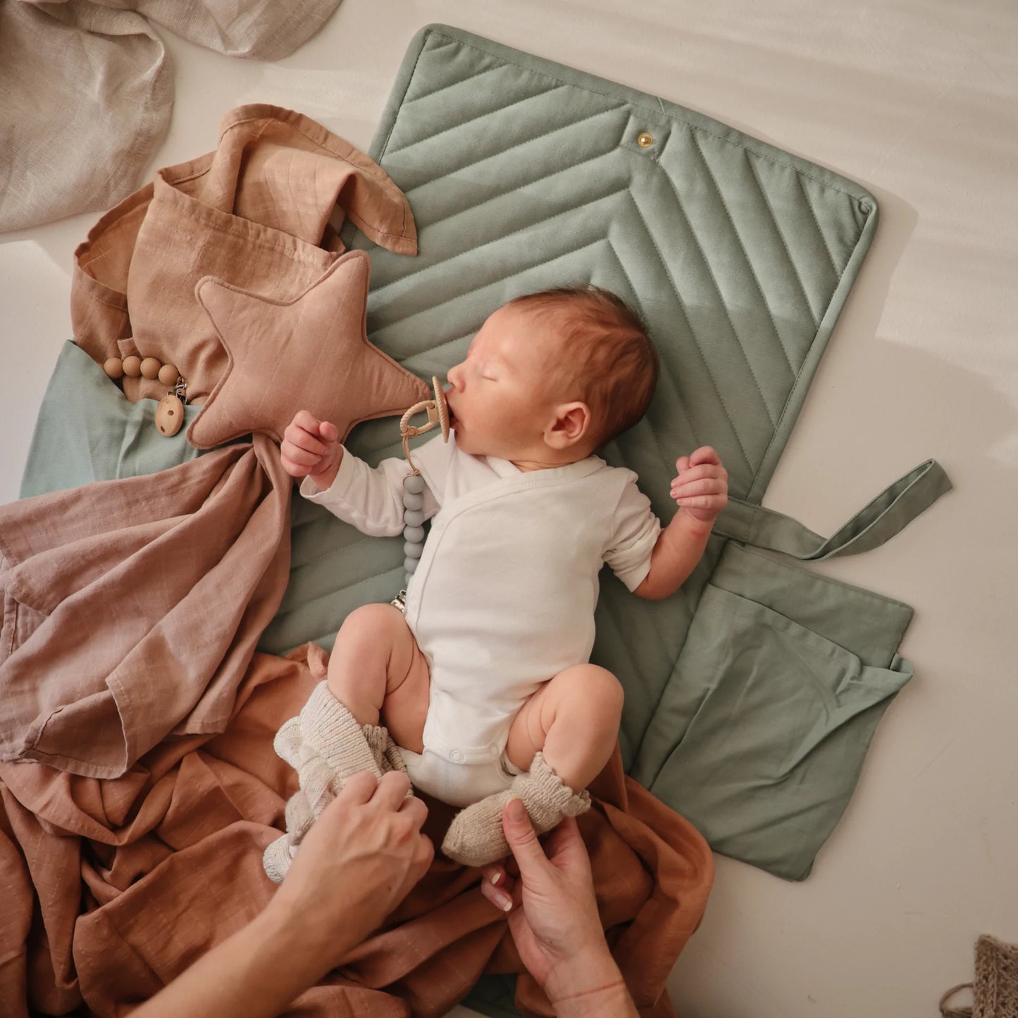 Portable Changing Pad - Roman Green